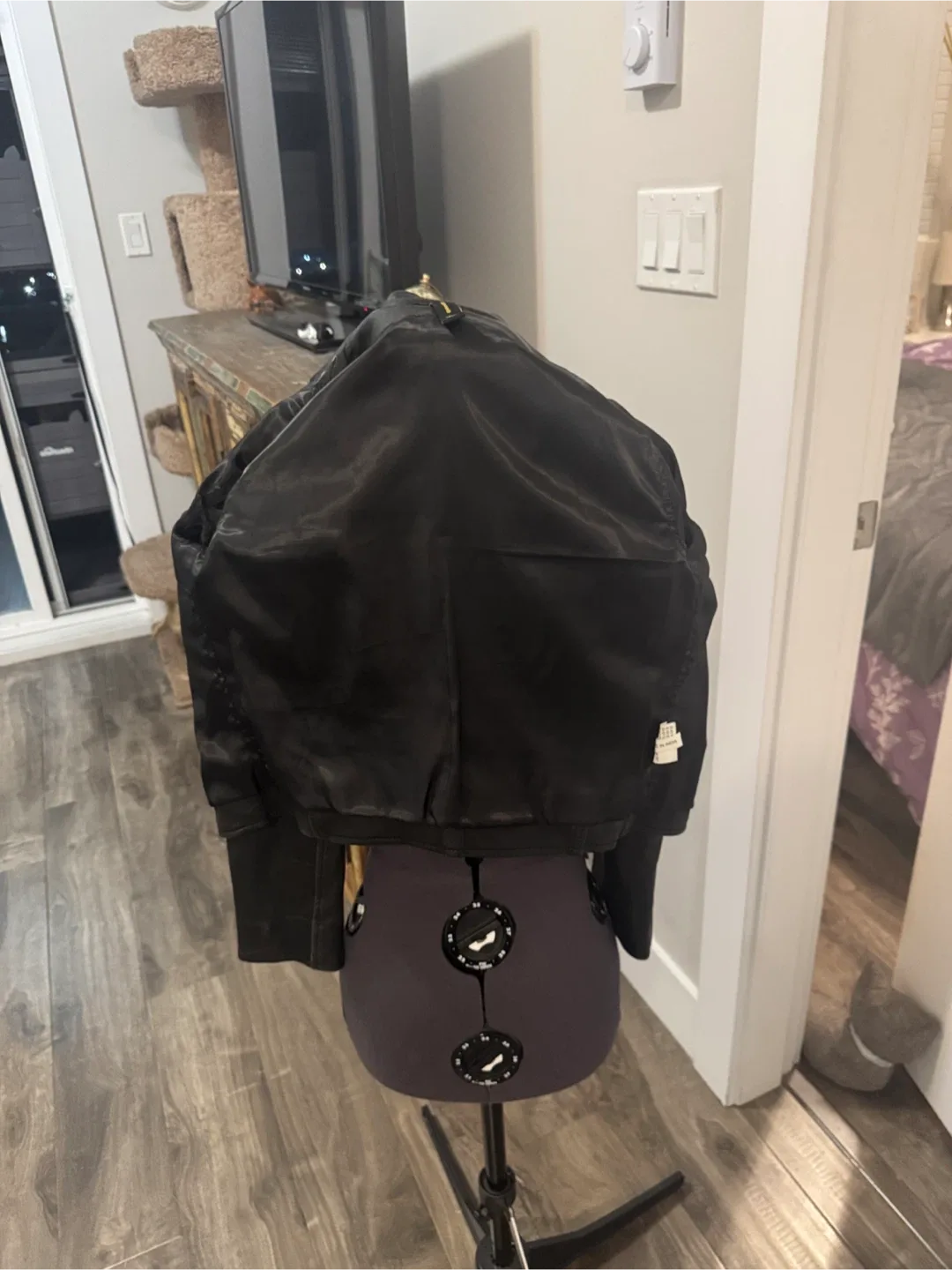 Black lambskin Leather quilted Moto Jacket - fits like xs image indicator(9)