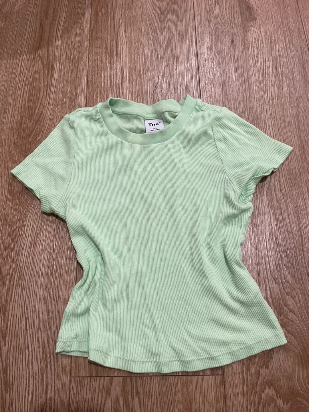TNA Ribbed T-Shirt - 2XS - Light Green