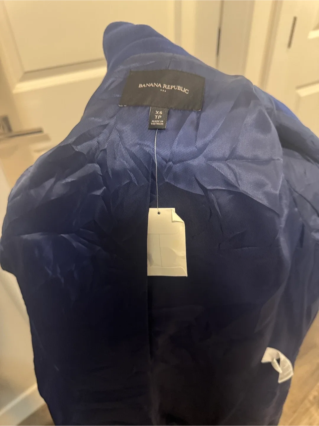 Banana Republic blue “db state” Coat - sz xs NWT image indicator(7)