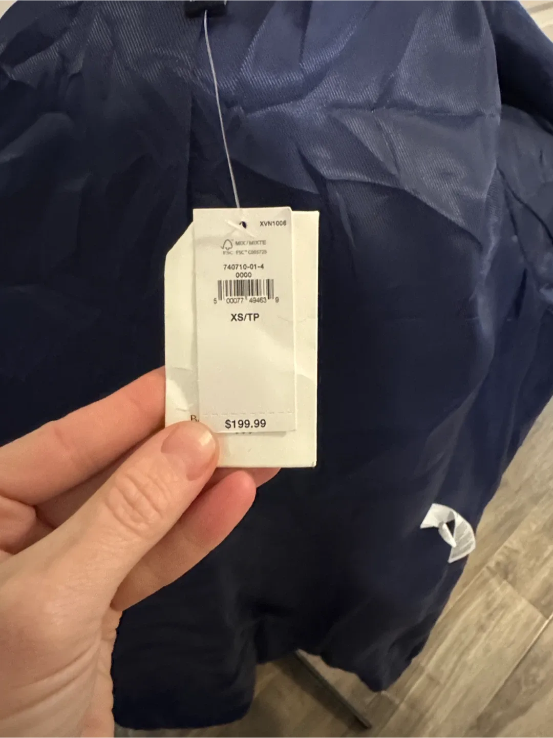 Banana Republic blue “db state” Coat - sz xs NWT image indicator(8)