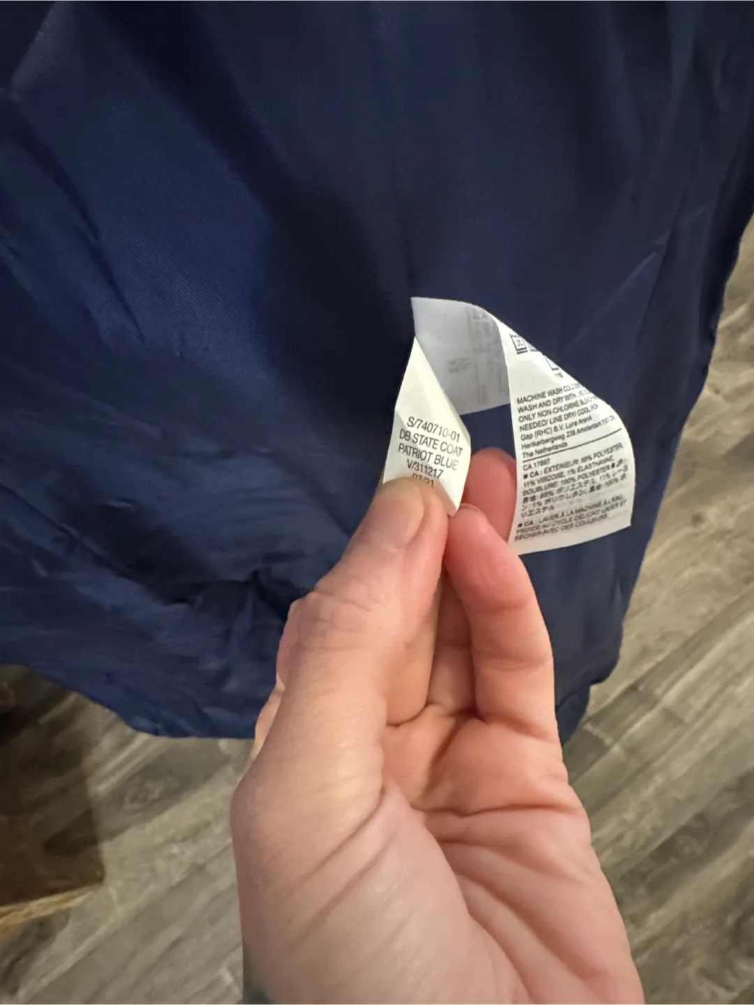 Banana Republic blue “db state” Coat - sz xs NWT image indicator(9)