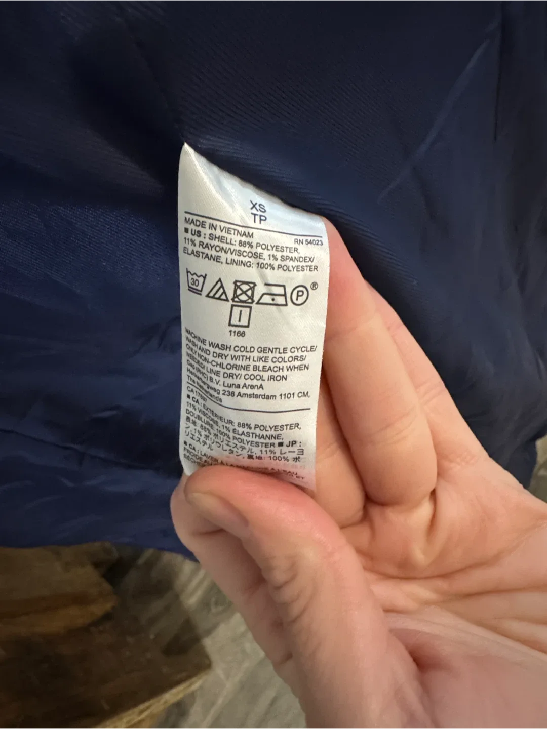 Banana Republic blue “db state” Coat - sz xs NWT image indicator(10)