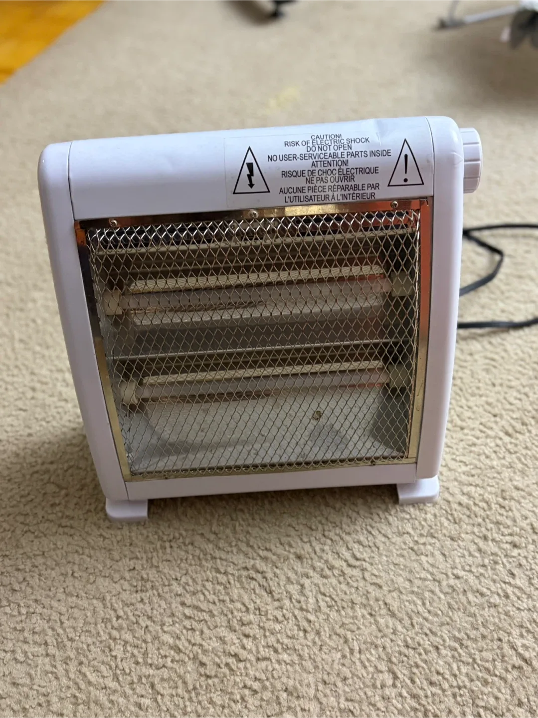 Infrared Quartz Heater - White