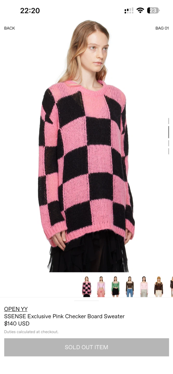 OPEN YY Pink Checker Board Sweater - photo 2