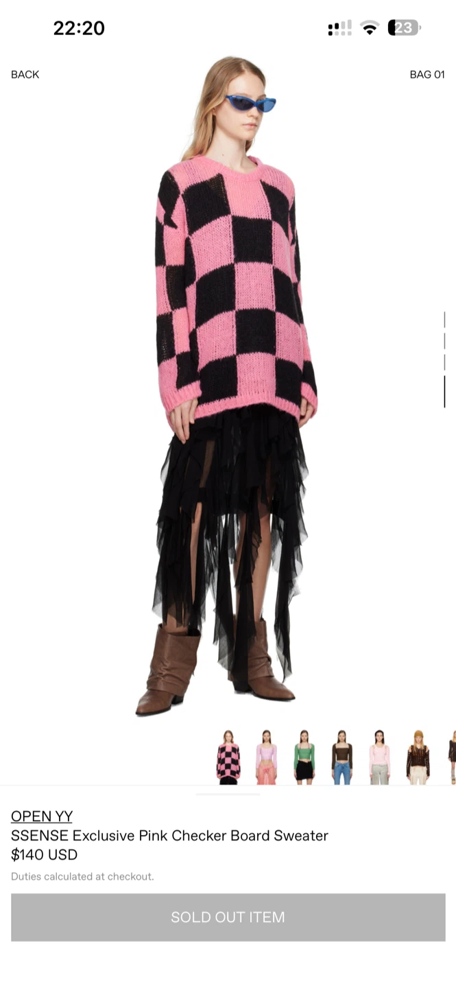 OPEN YY Pink Checker Board Sweater - photo 4