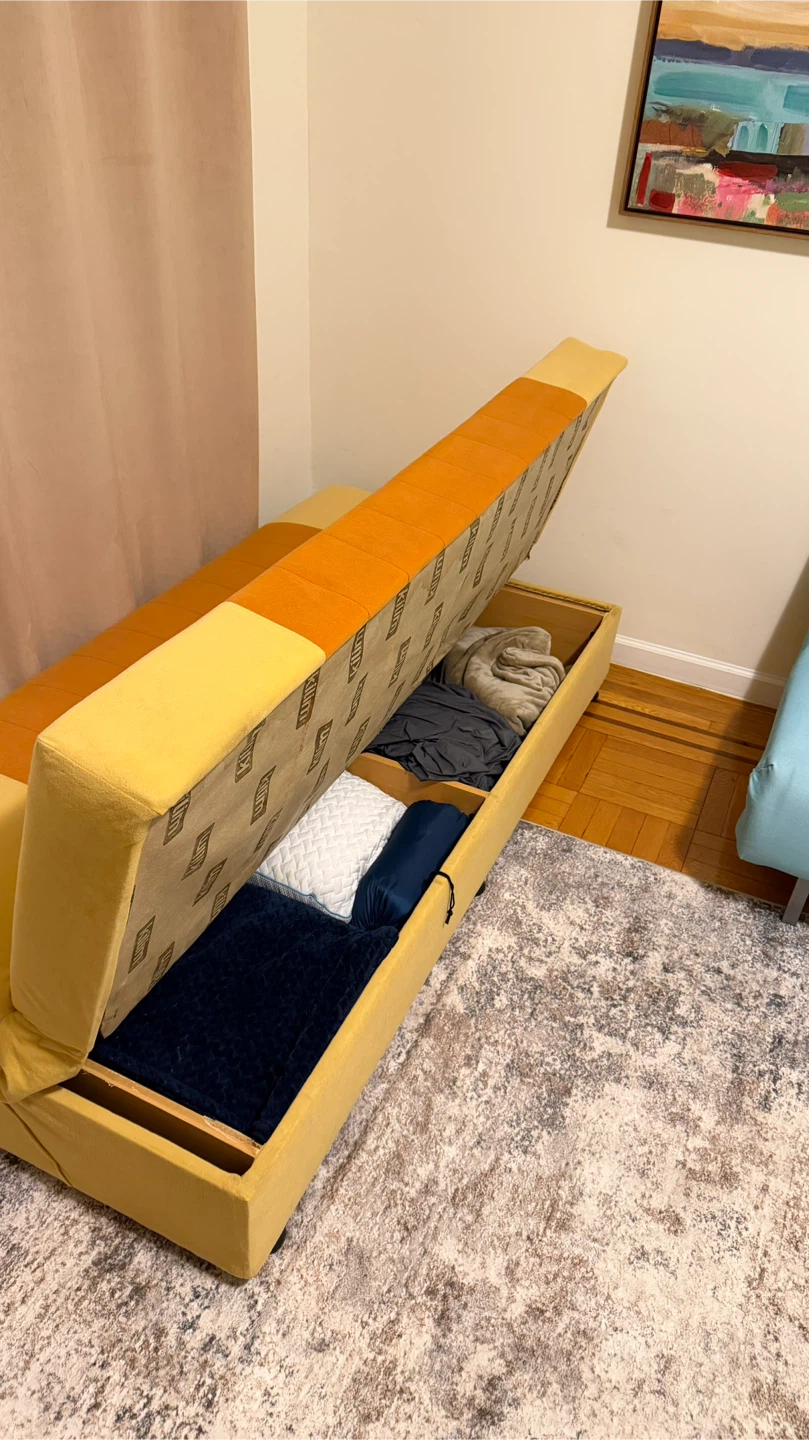 Yellow & Orange Sofa Bed - photo 3