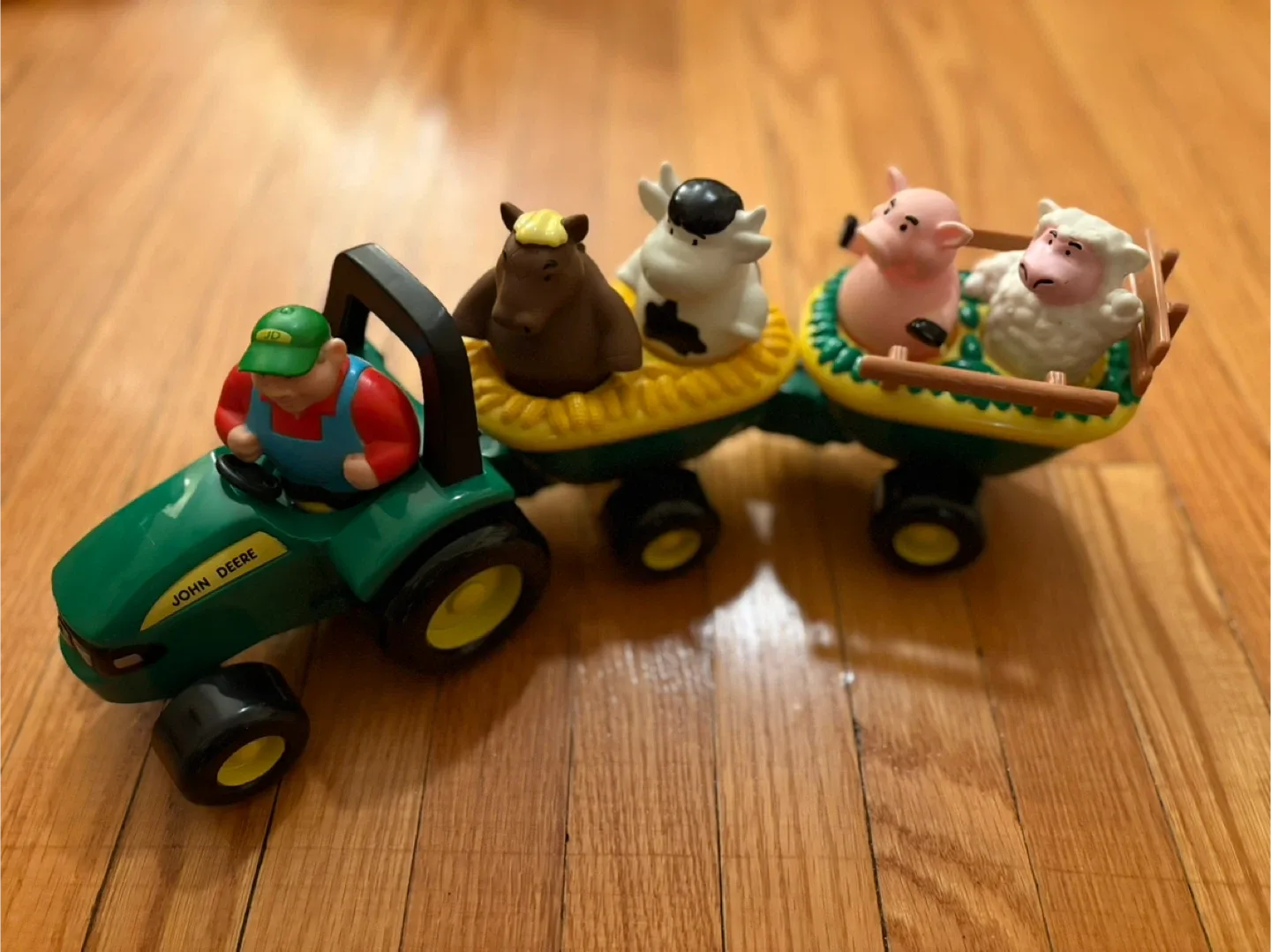 John Deere Tractor Farm Animal Train Toy