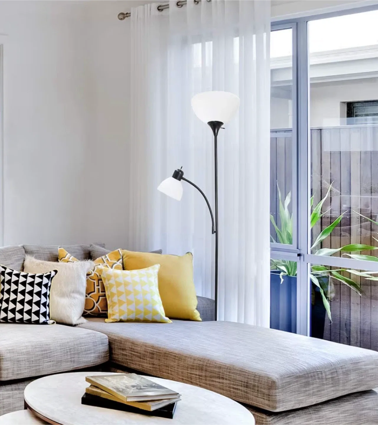 Floor Lamp with Reading Light, Black image indicator(2)