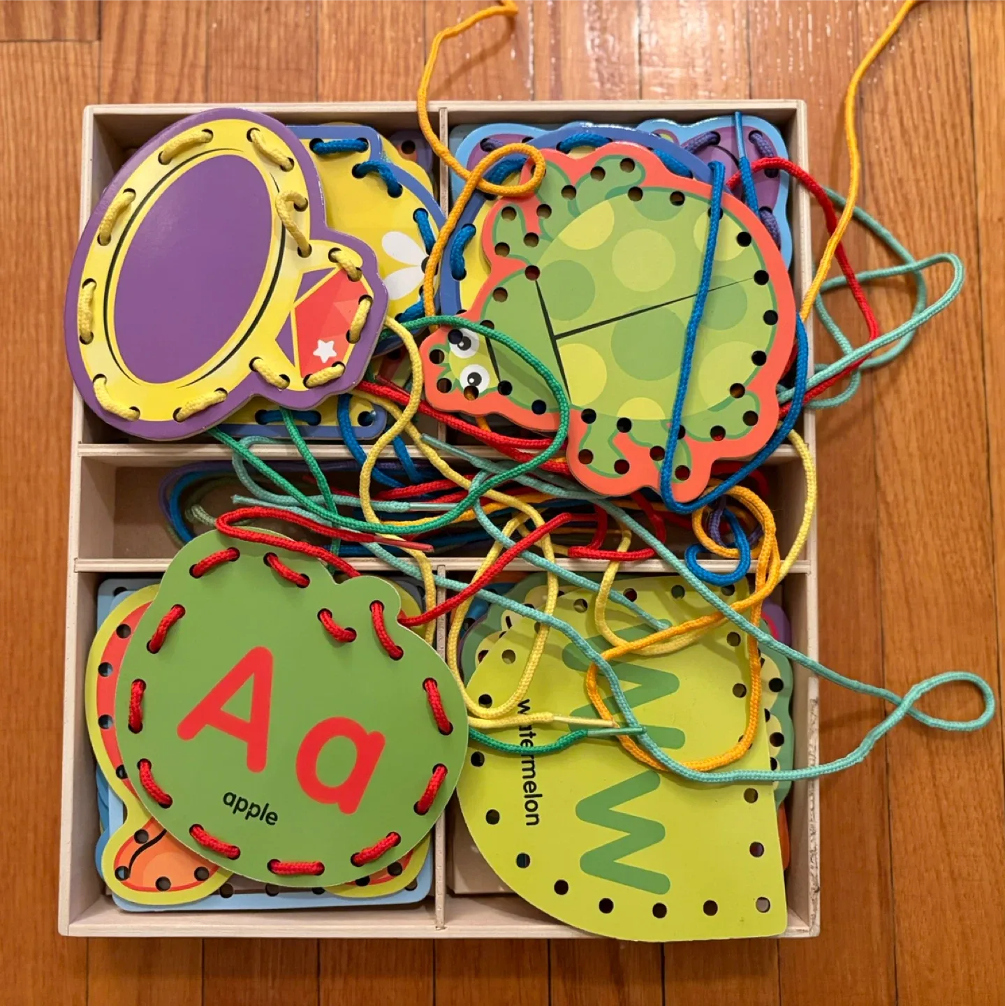 Melissa and Doug Wooden Lacing Alphabet Cards