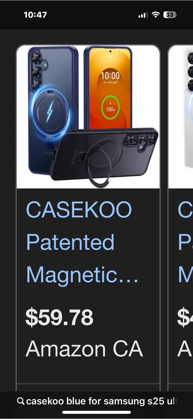 CASEKOO Magnetic Ring Stand Case  Samsung Galaxy S25 Plus - Blue