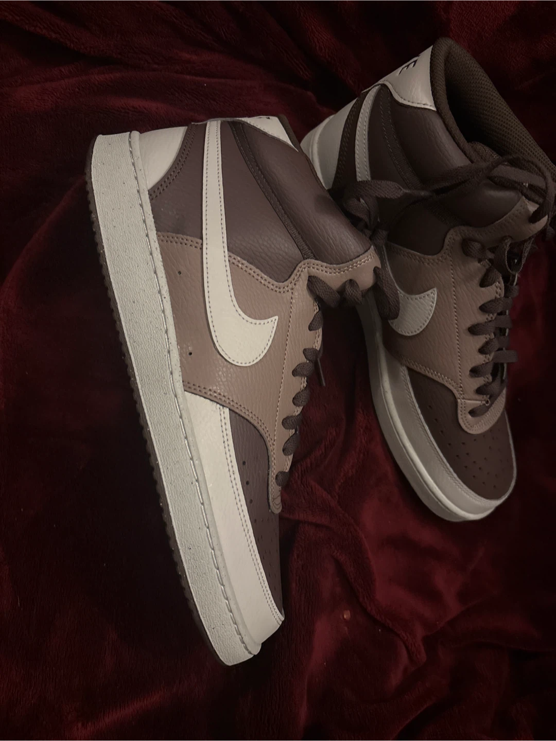 Nike Court Vision Mid Shoes - Brown