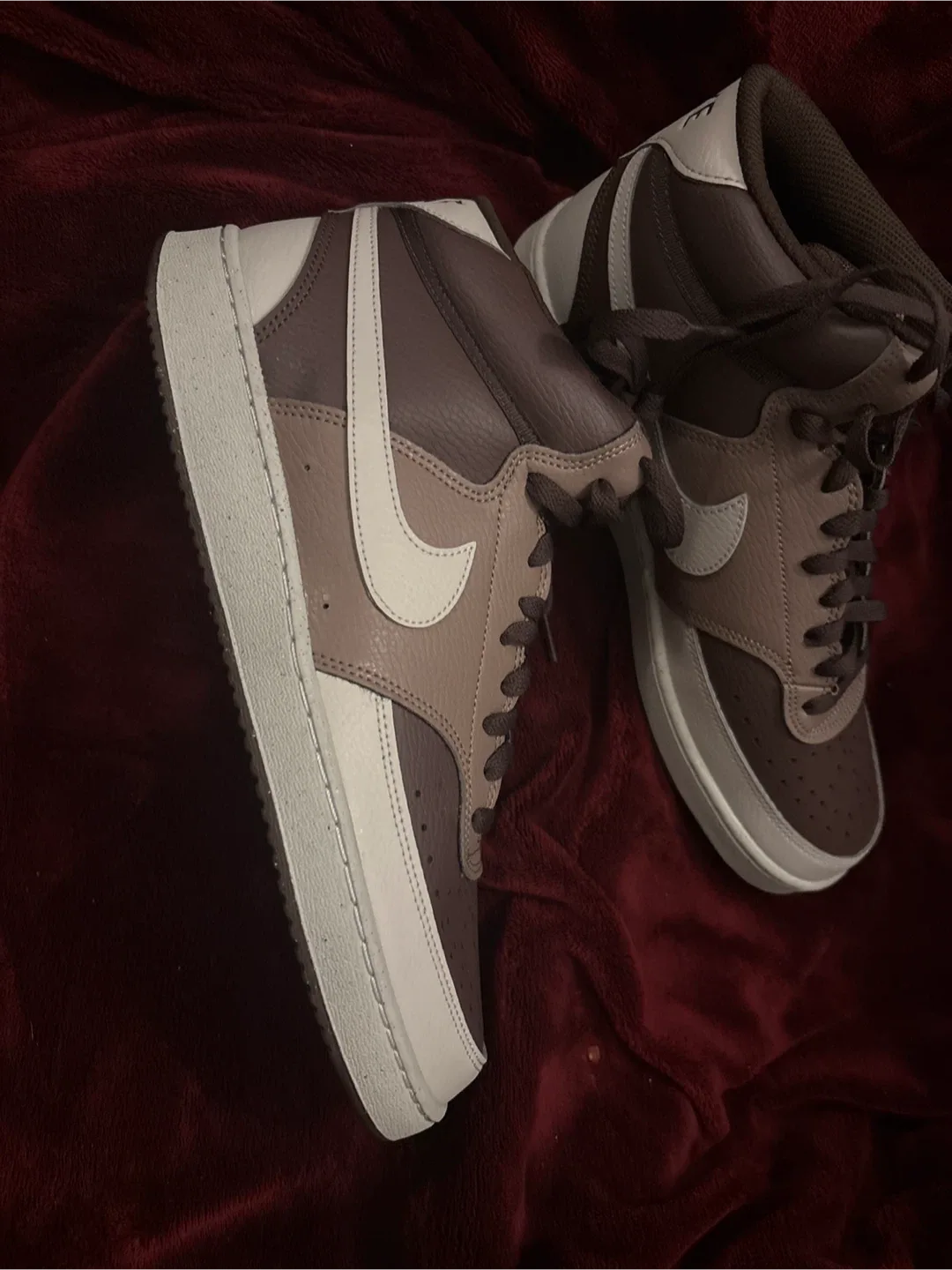 Nike Court Vision Mid Shoes - Brown