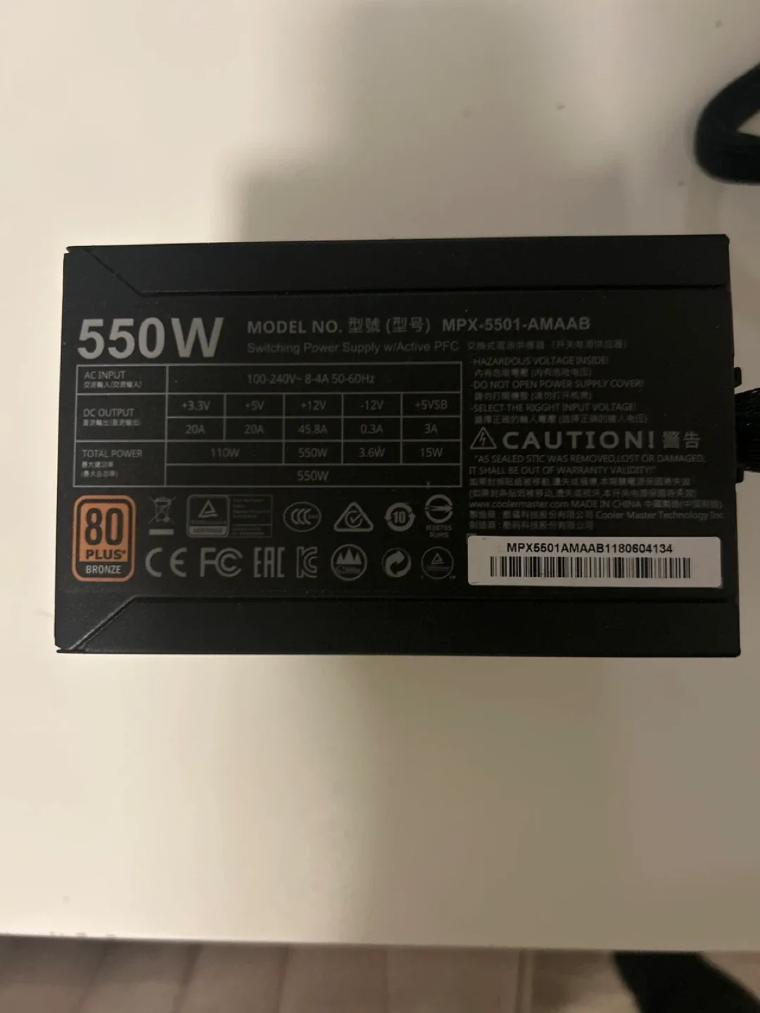 Cooler Master PSU: MPX-5501-AMAAB 550W
