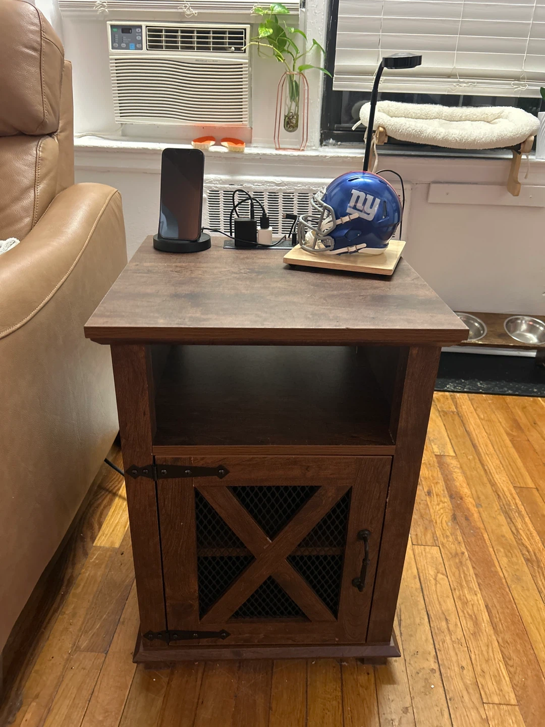 Brown Wooden Nightstand with Door - photo 2