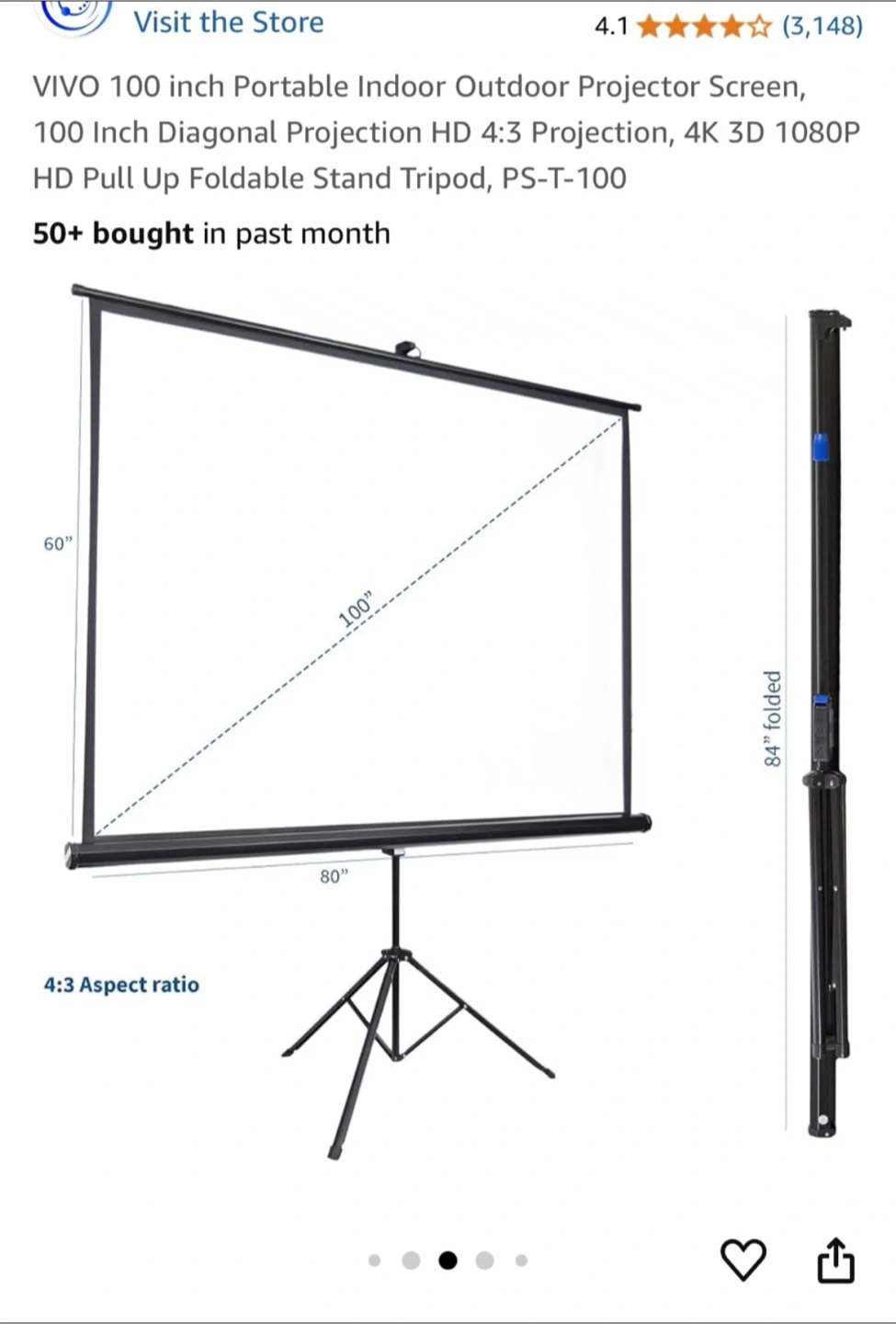 100-inch Portable Projector Screen - photo 5