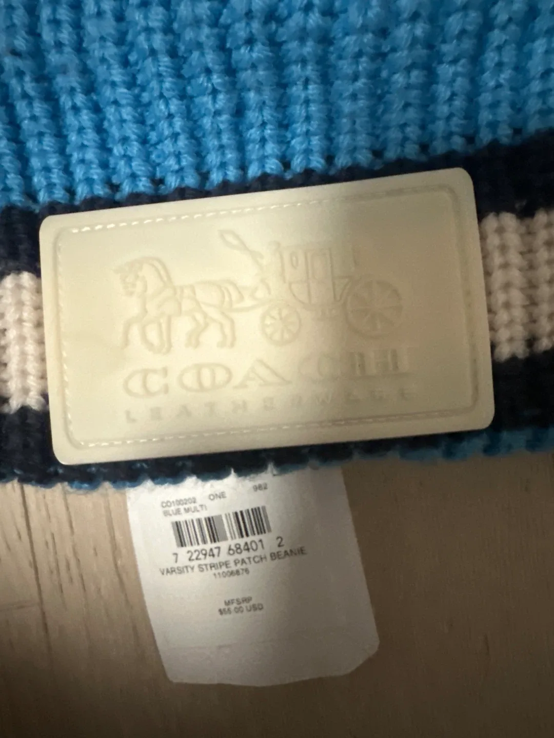 New Coach Varsity Stripe Patch Beanie image indicator(2)