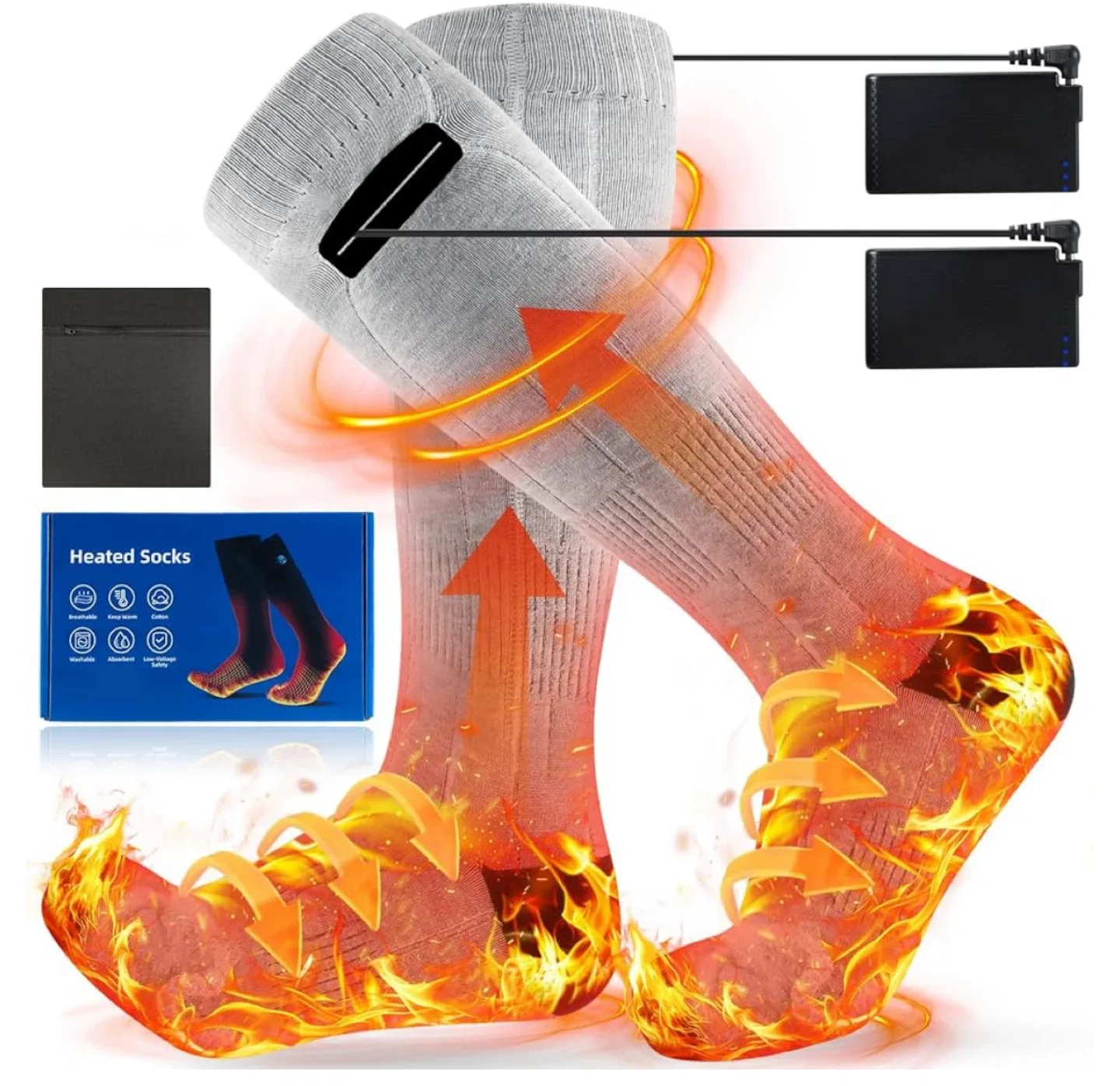 Unisex Heated Socks - Size 6-13.5