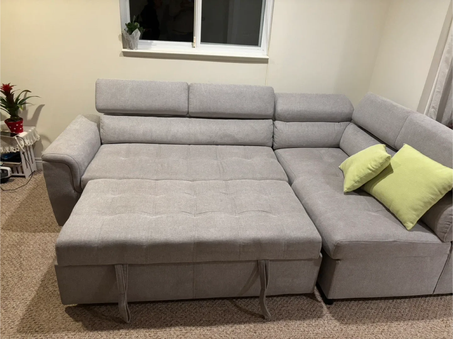 Grey Sectional Sofa with Pull-Out Bed image indicator(4)