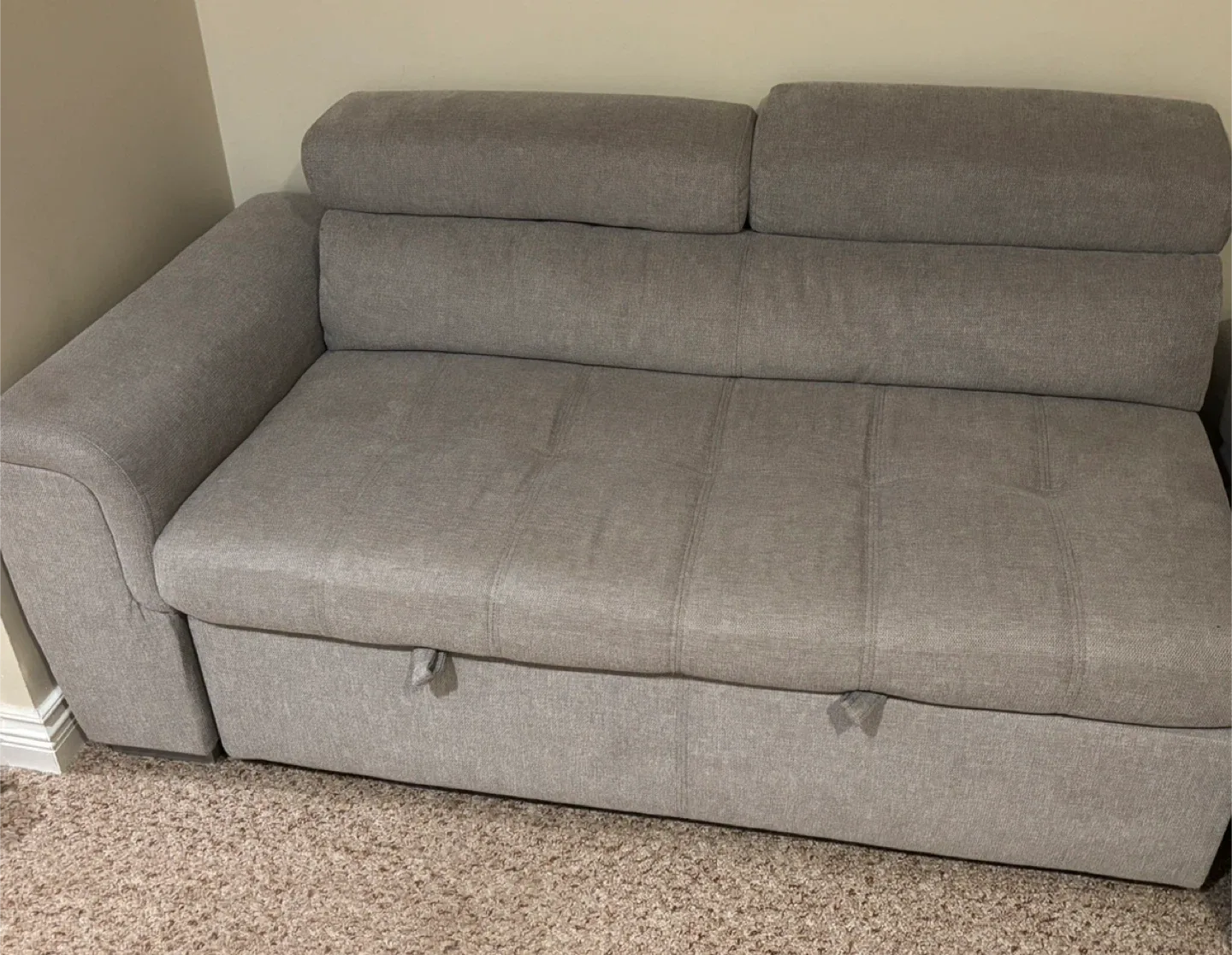 Grey Sectional Sofa with Pull-Out Bed