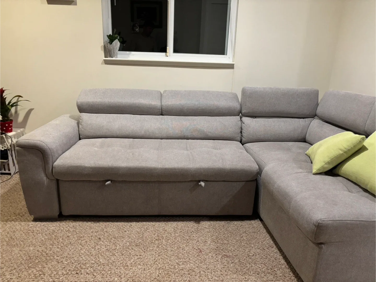 Grey Sectional Sofa with Pull-Out Bed image indicator(7)
