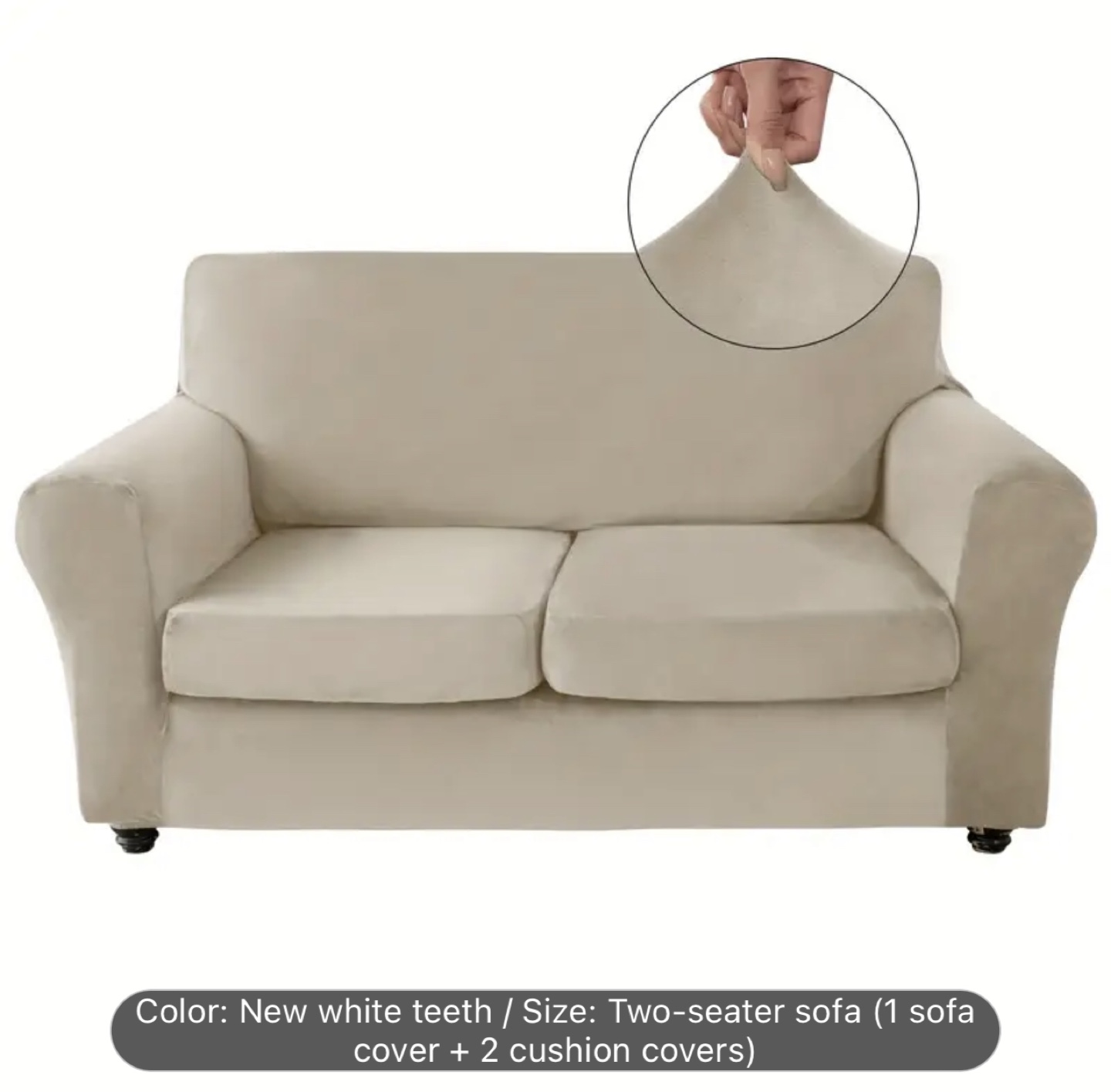 Brand New-Two-seater Sofa Cover - New White Teeth
