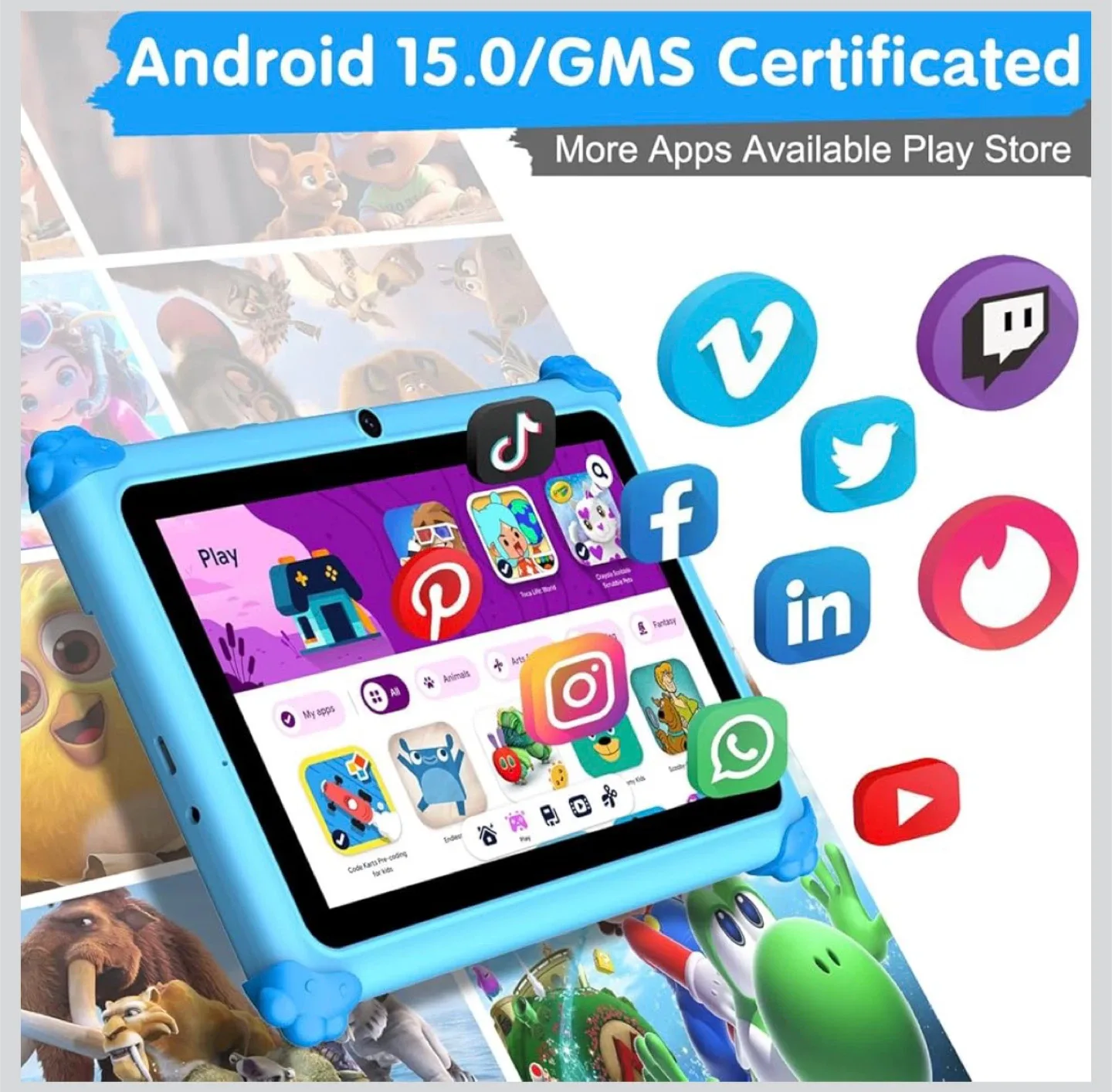 Kids Tablet 7” Android 15, 2.4G+5G WiFi6, Penta Core 6GB RAM image indicator(5)