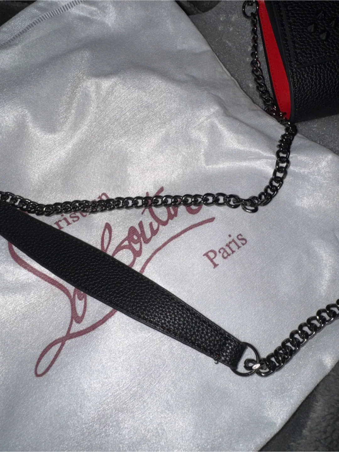 Louboutin Black Leather Wallet on Chain image indicator(4)