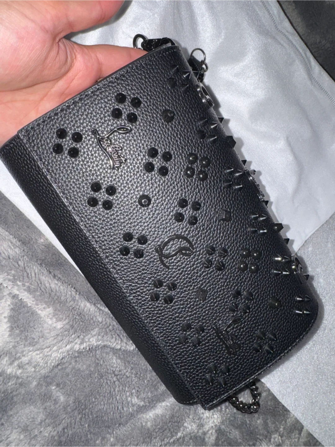 Louboutin Black Leather Wallet on Chain image indicator(3)