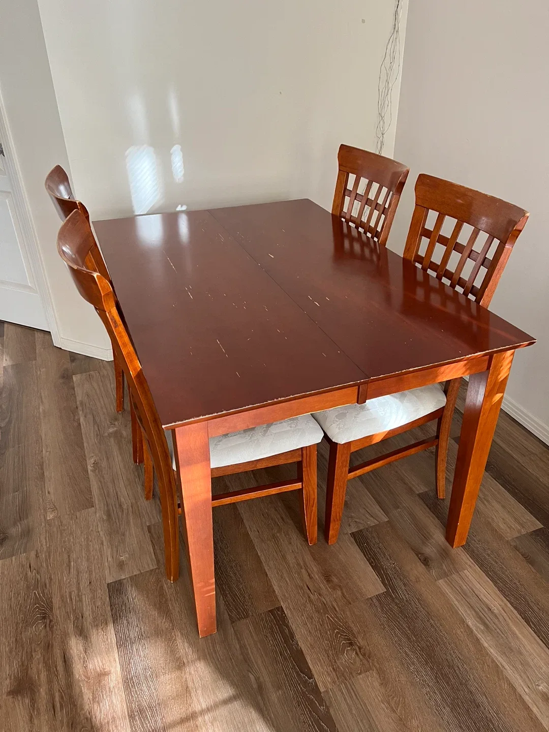 Wooden Dining Table Set with 4 Chairs