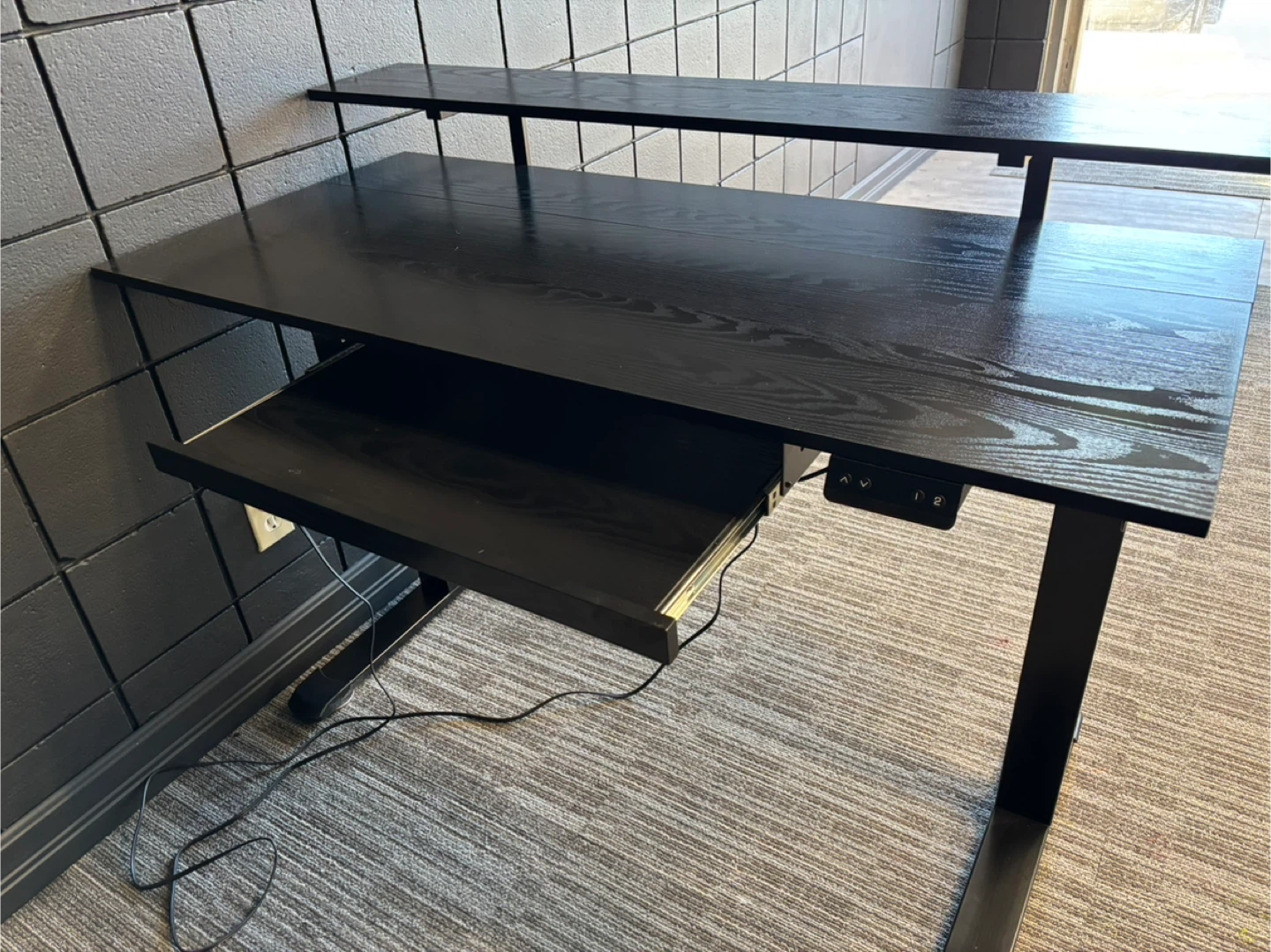 Black Adjustable Standing Desk & Office  Chair - photo 4