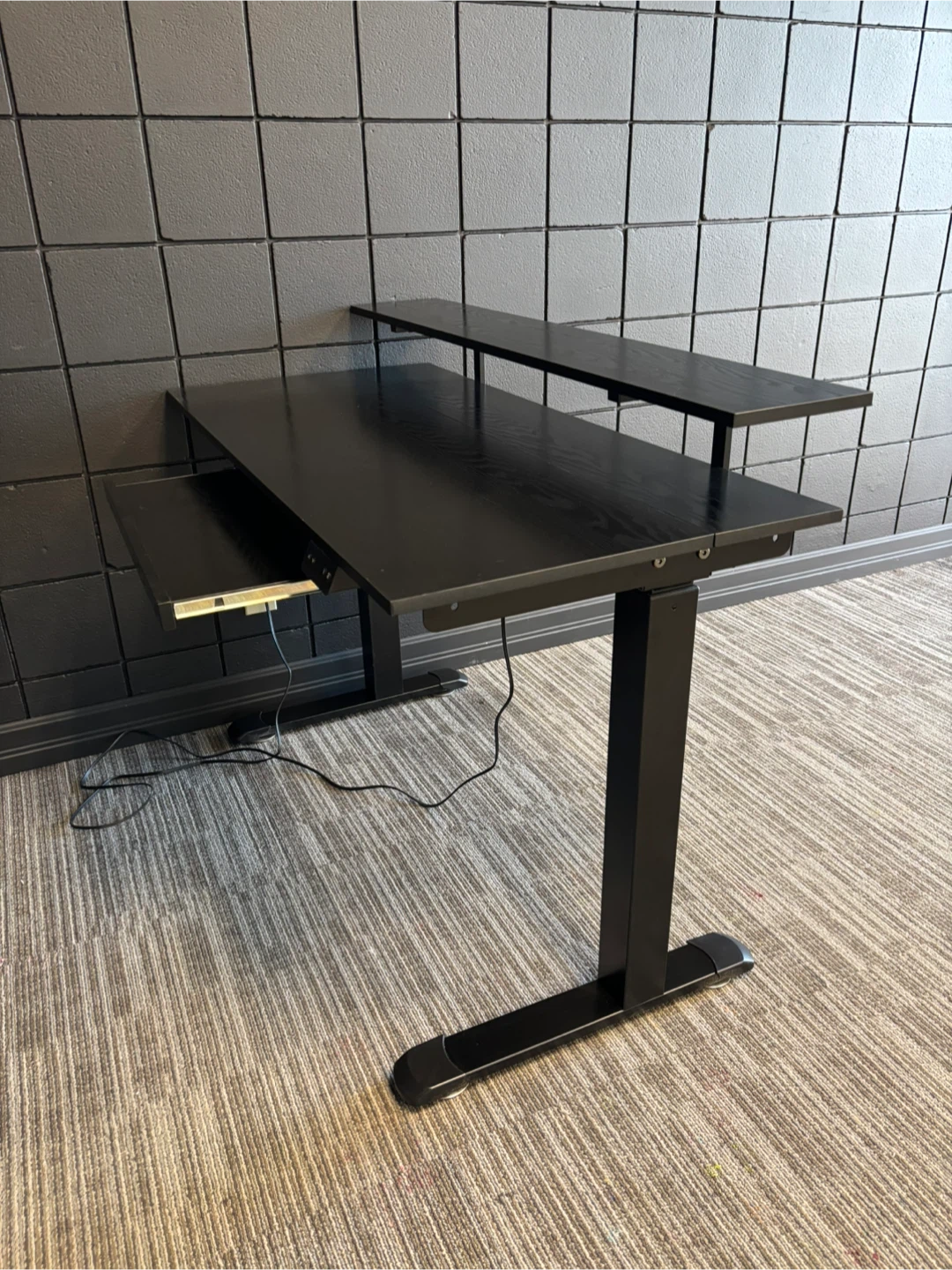 Black Adjustable Standing Desk & Office  Chair - photo 5