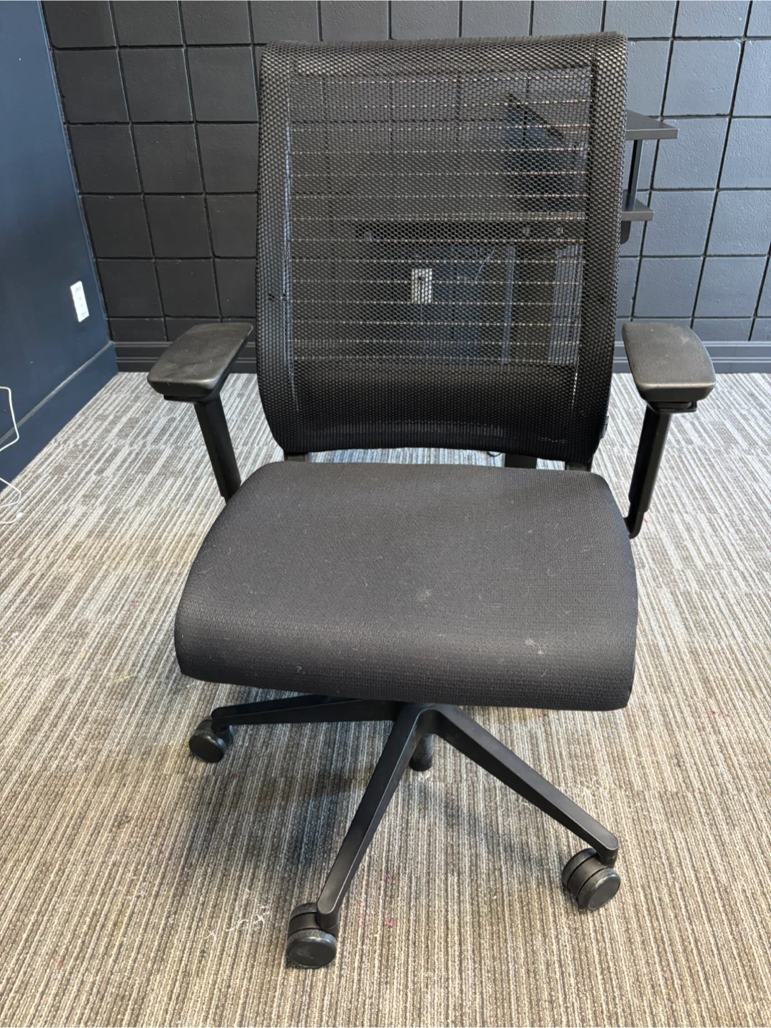 Black Adjustable Standing Desk & Office  Chair