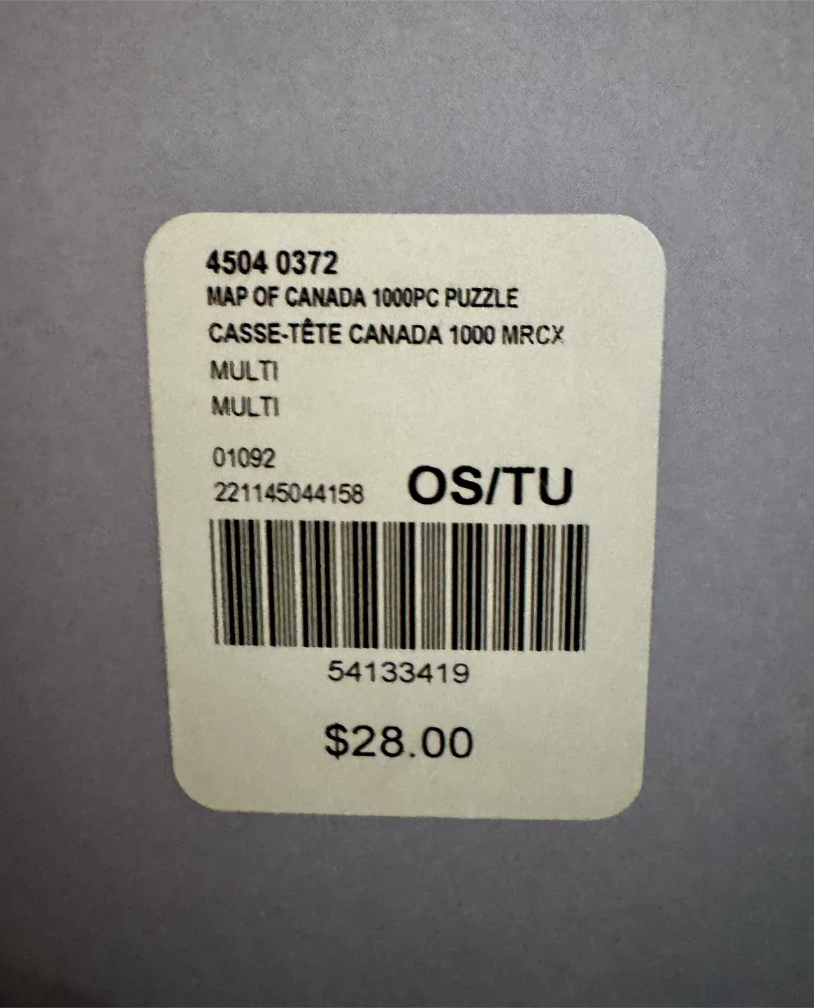 Roots Canada Map 1000 Piece Puzzle - New! image indicator(4)