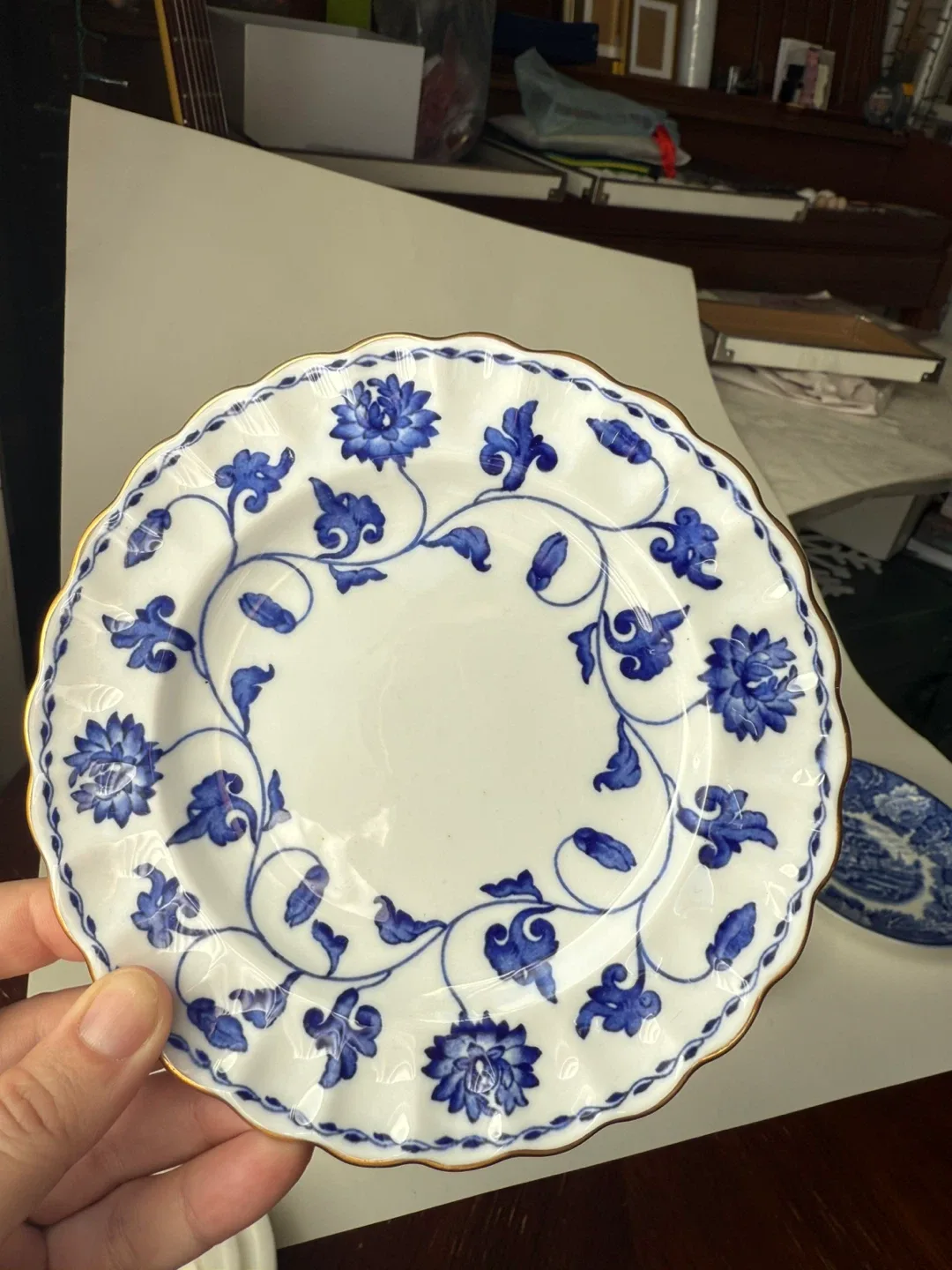 Assorted blue & white vintage small plates image indicator(2)