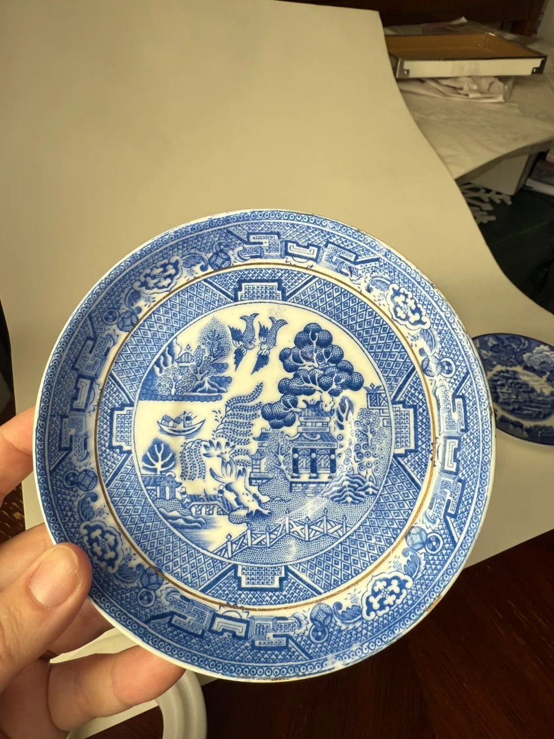 Assorted blue & white vintage small plates image indicator(6)