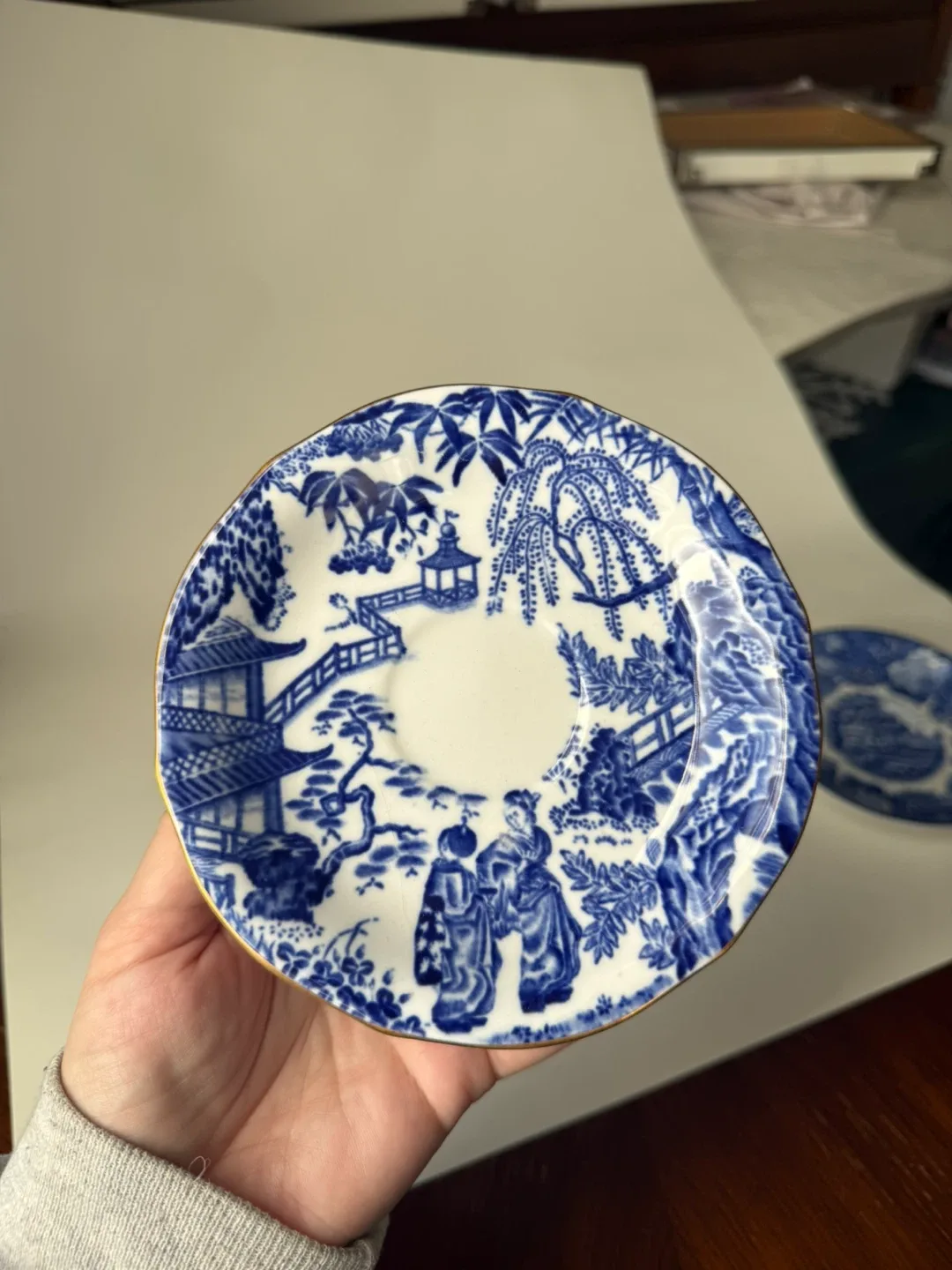 Assorted blue & white vintage small plates image indicator(8)