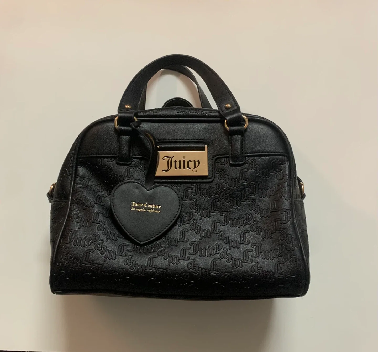 Juicy Couture Black Embossed Satchel