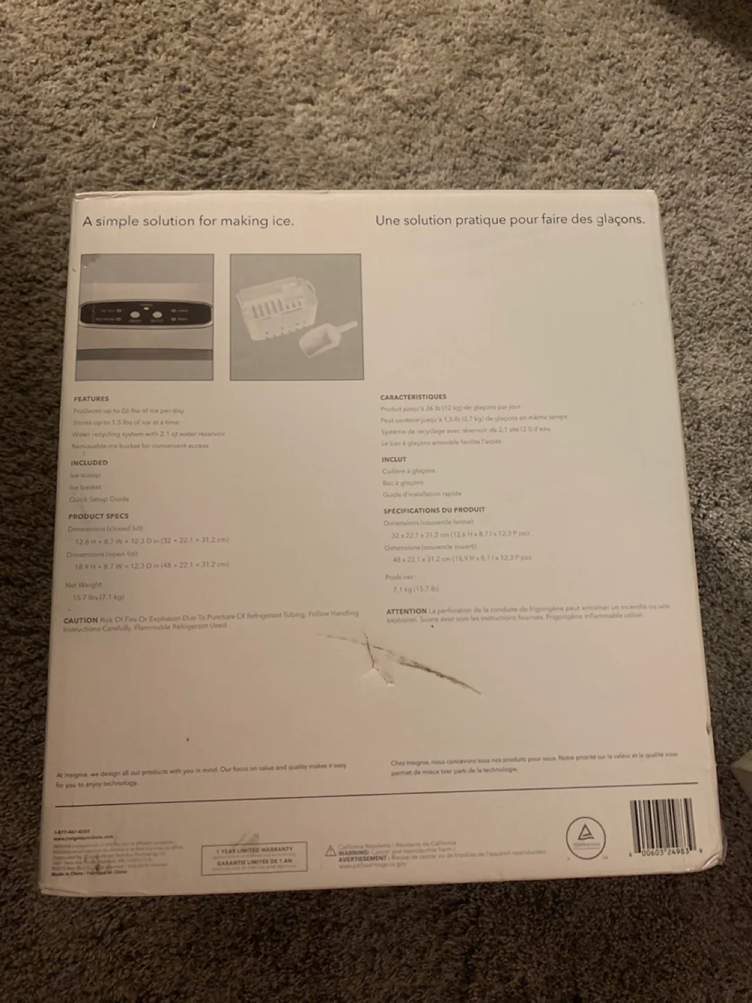 Insignia Portable Ice Maker - New  (box never opened ) image indicator(2)