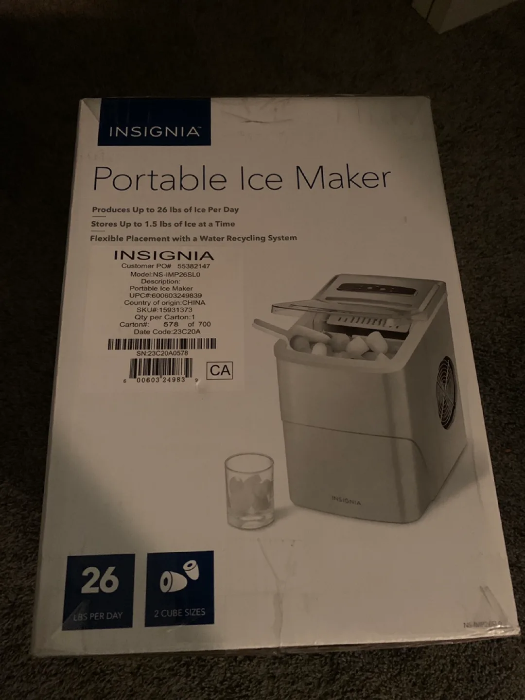Insignia Portable Ice Maker - New  (box never opened )