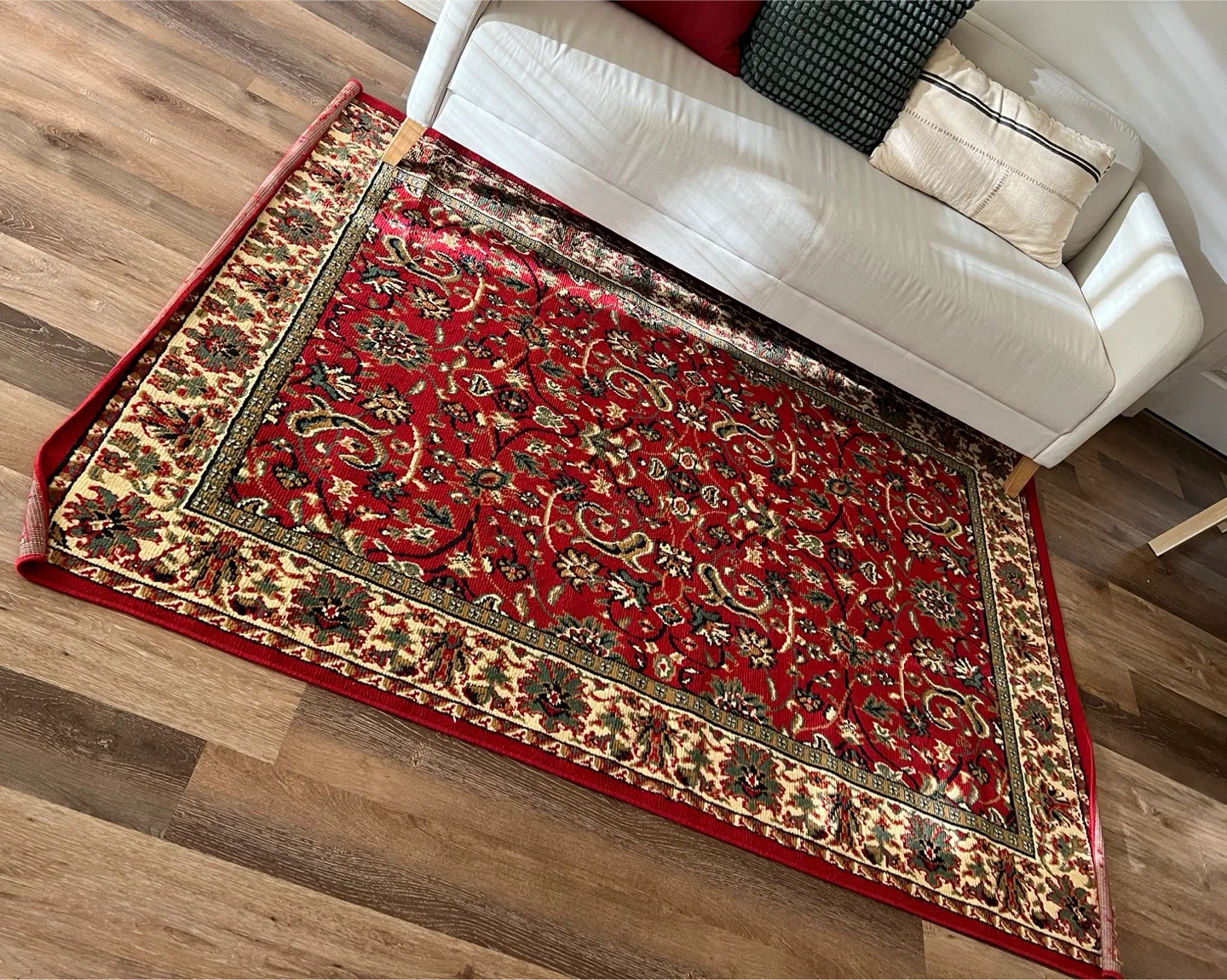 Red Floral Area Rug