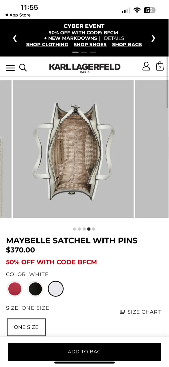 Karl Lagerfeld Maybelle Satchel White image indicator(5)