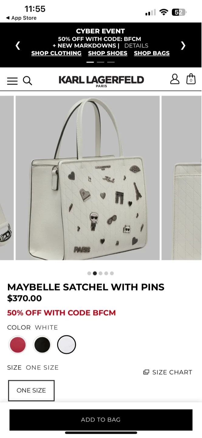 Karl Lagerfeld Maybelle Satchel White image indicator(2)