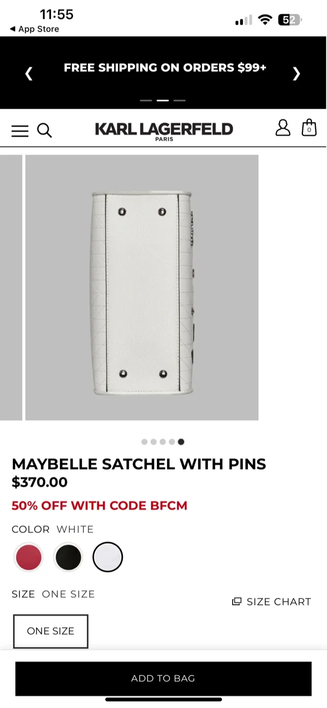 Karl Lagerfeld Maybelle Satchel White image indicator(4)