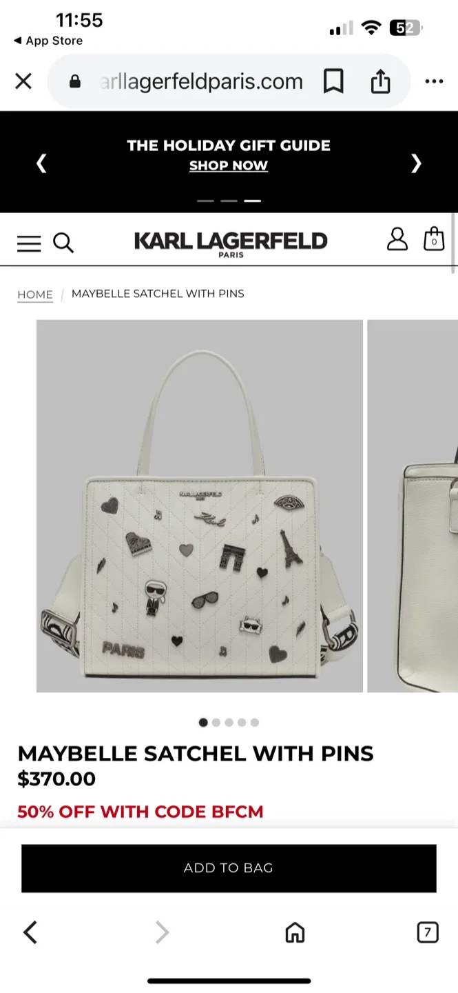 Karl Lagerfeld Maybelle Satchel White