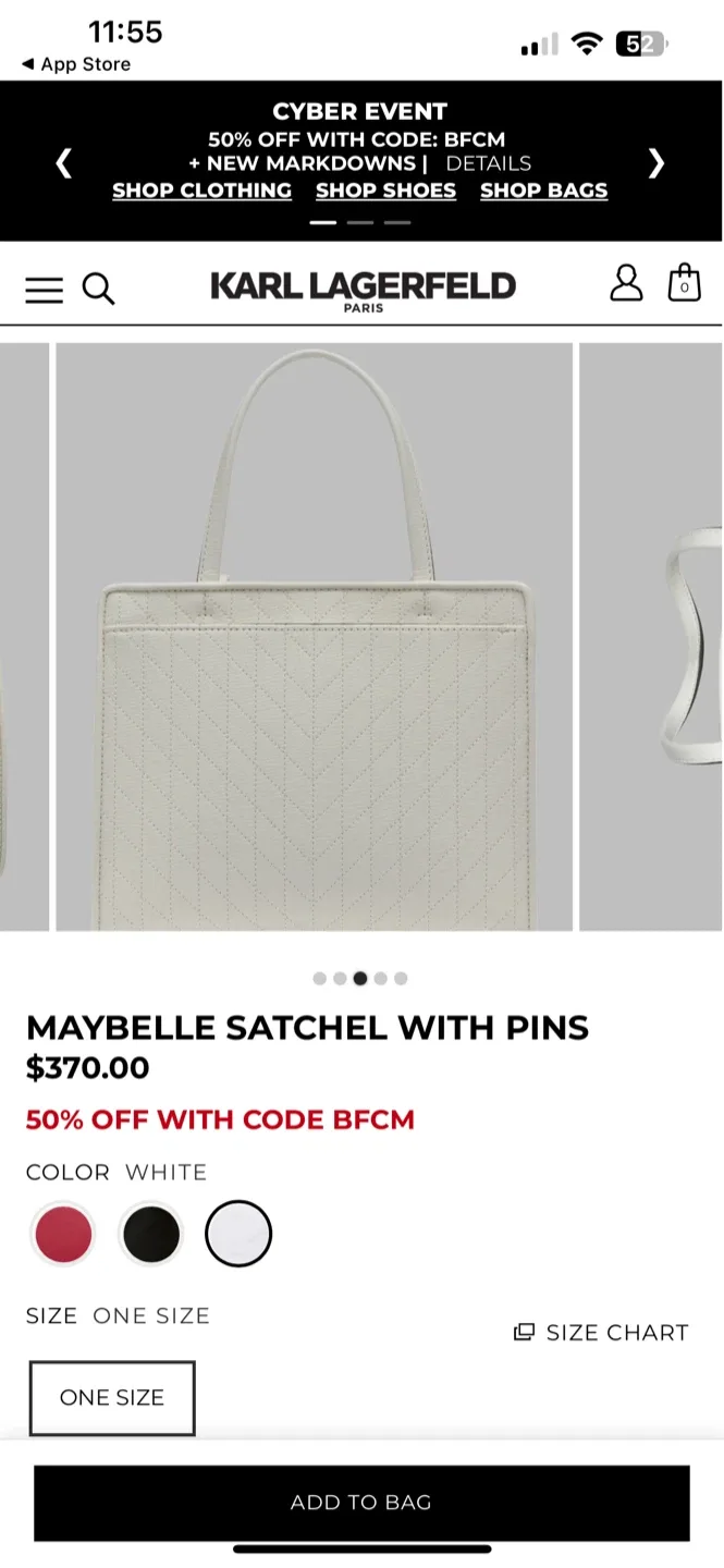 Karl Lagerfeld Maybelle Satchel White image indicator(3)
