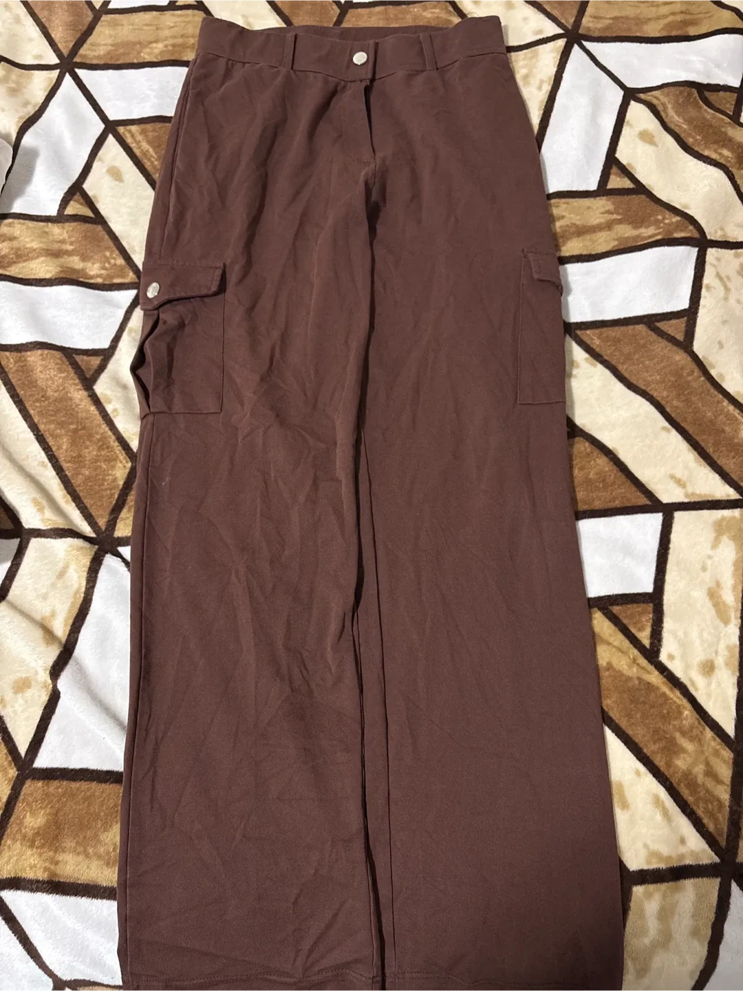 Beige Brown Cargo Pants - Size L
