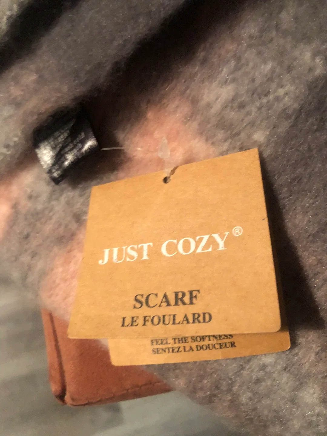 Just Cozy Scarf - Pink/Grey Plaid image indicator(2)