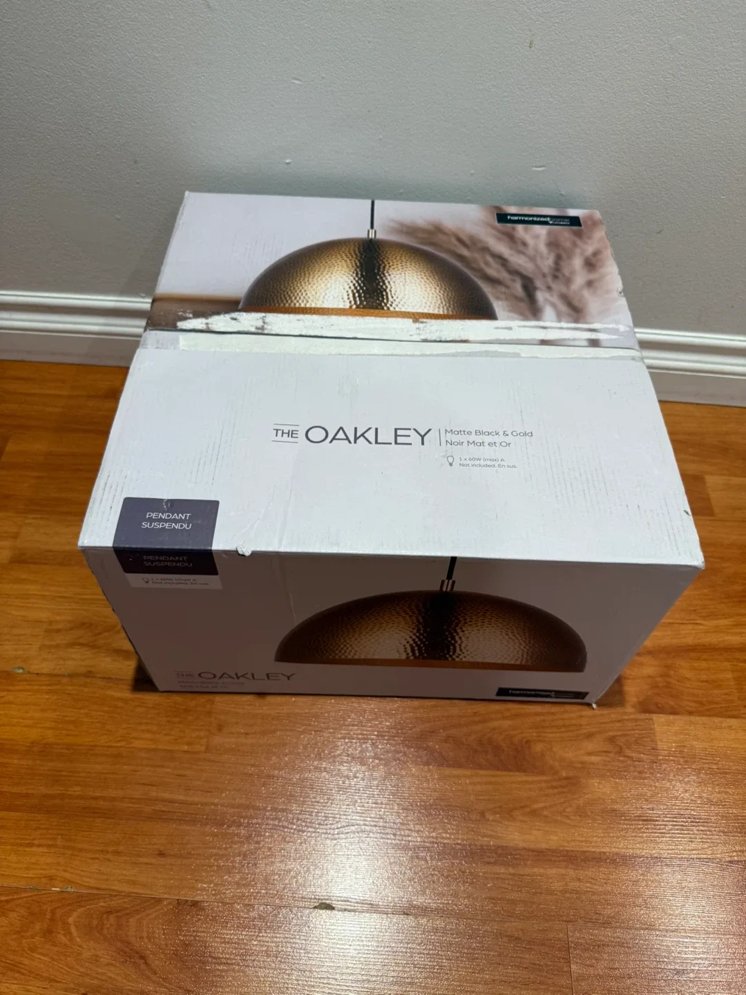 Canarm OAKLEY 1-Light Gold & Matte Black Pendant image indicator(3)