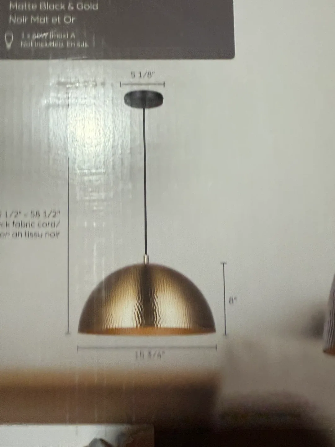 Canarm OAKLEY 1-Light Gold & Matte Black Pendant image indicator(4)