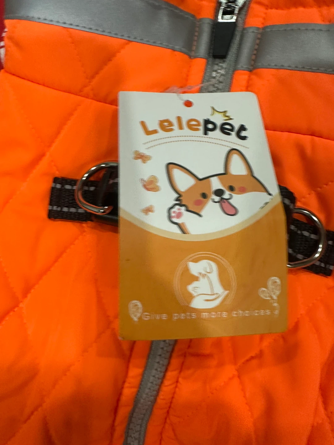 Lelepet Orange Dog Puffer Vest - Size M - photo 3